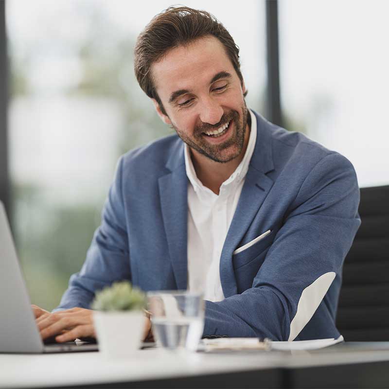 Insurance agent helping customer