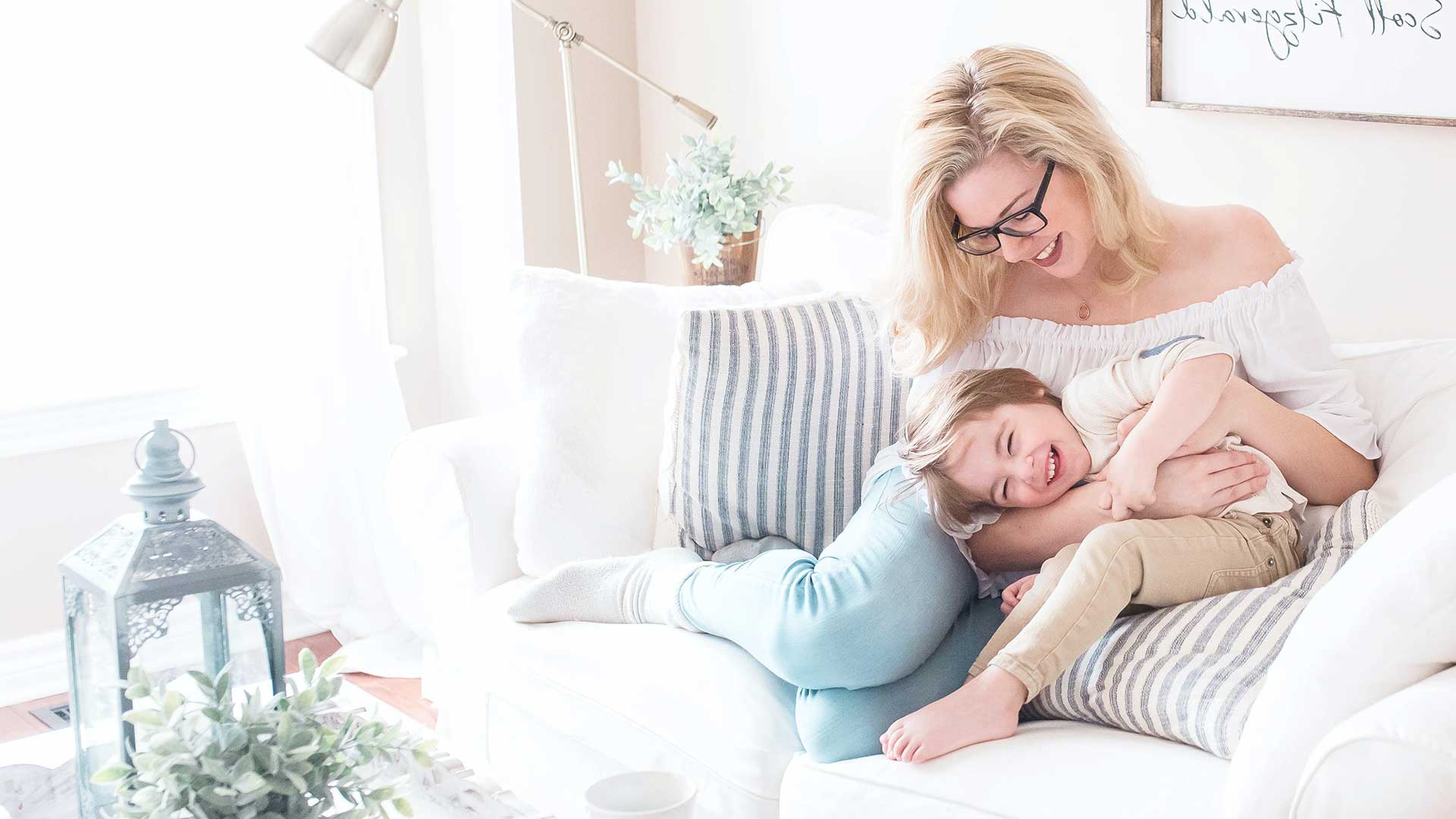 Happy family with car